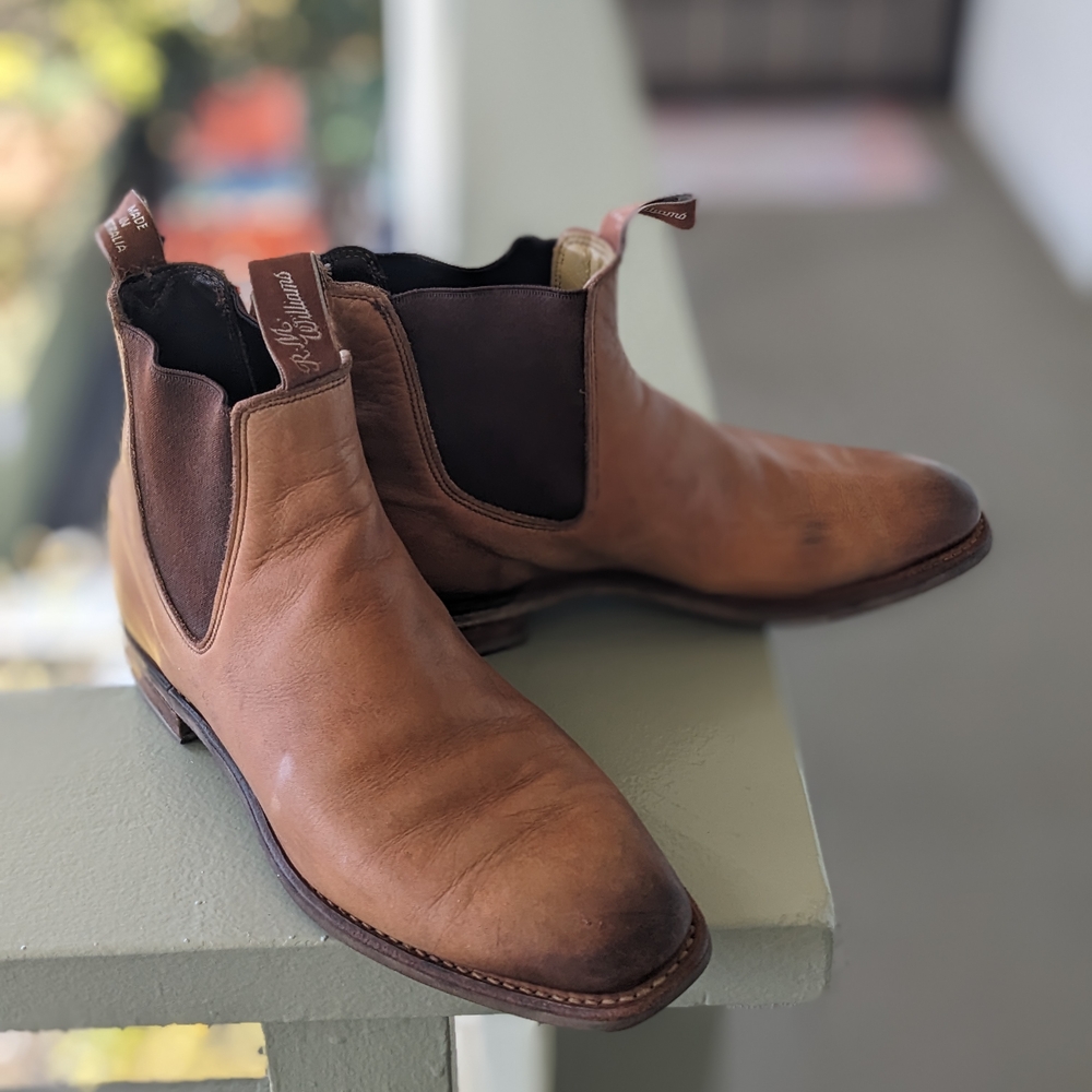 R.M. Williams Men's Brown Chelsea Leather Boots